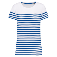 White / Royal Blue Stripe
